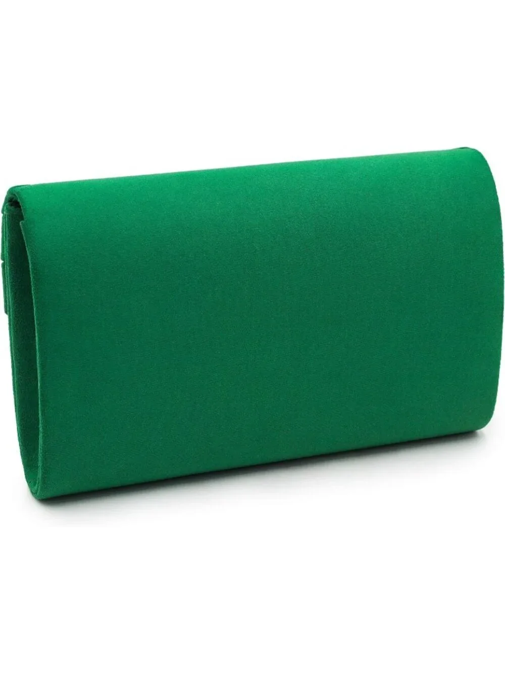 Women's Green Suede Pleated Clutch Purse For Evening Cross Body Bag Chain